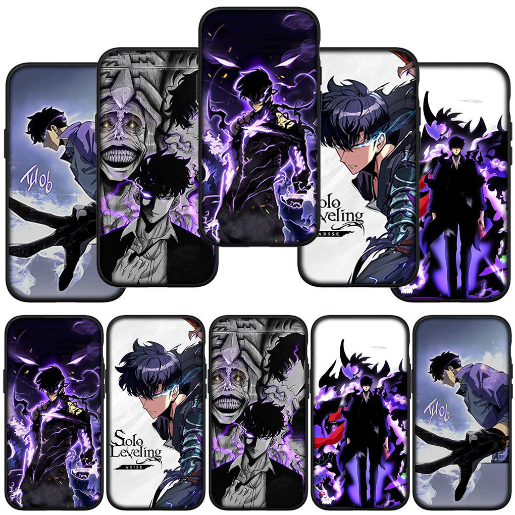 Чехол для телефона Samsung Galaxy S25 S24 S23 iPhone 16 15 Xiaomi Redmi Note 14 13 12 16E X 11 Pro Max OPPO Moto Huawei Cartoon Solo Leveling Sung Jin Woo