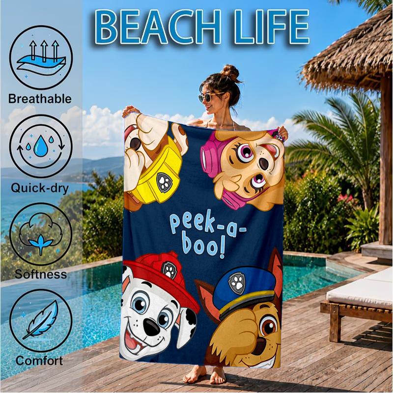 Paw Patrol: Heroic Rescue Beach Towel, Quick-drying, Easy to Care for, Suitable for Both Fitness and Beach Vacations,Sports Essential