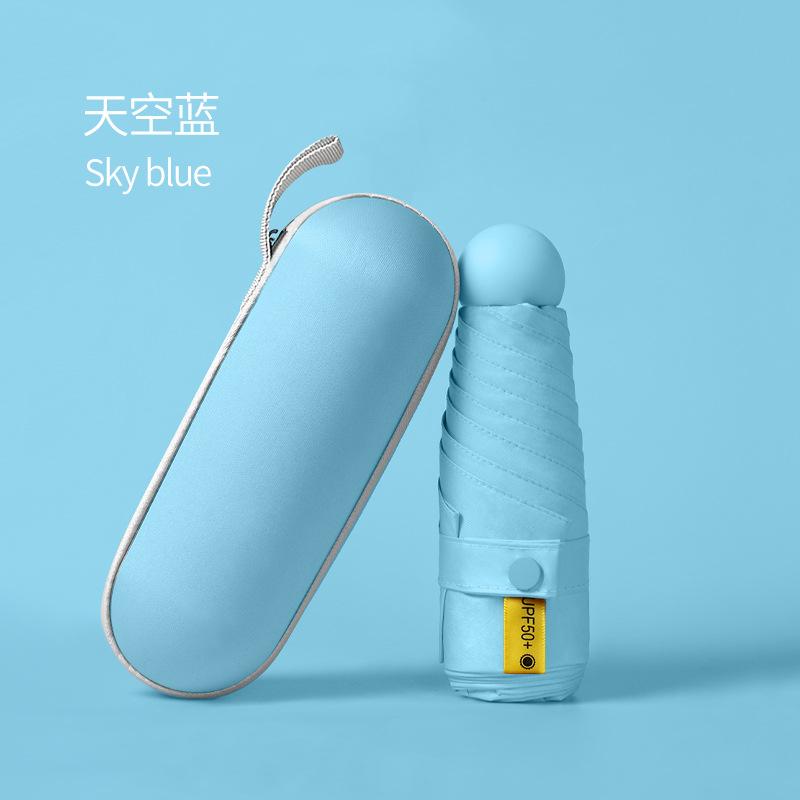 Маленький свежий 6-спицевый виниловый зонт от солнца с защитой от УФ-лучей, солнцезащитный зонт, персонализированный креативный зонт