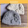 Women Winter Flower Beanie Hat Stylish High Top No Brim Crochet Cap For Cold Days