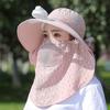 Электрический вентилятор с защитой шеи, панама, полностью закрывающая лицо, женская шляпа от солнца, шляпа для сбора чая, для улицы