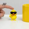 Portable Table Sculpture 3D Printed Yellow Duck Figurine, Funny Statue with Vivid Expressions, Cute Figurine Miniature Desktop Ornaments for