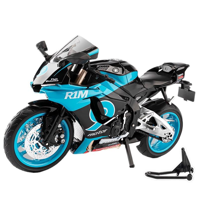 1/9 Yamaha YZF R1M Гоночный Мотоцикл Литая Модель Автомобиля Сплав Металл Коллекция для улицы Дисплей Классические Украшения Подарки для Парня