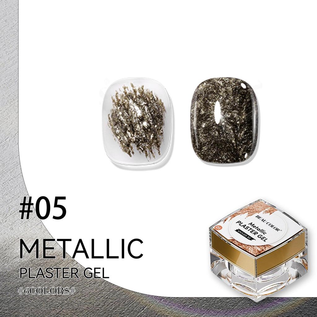 BEAU COLOR 1 шт. 5G 6 цветов металлизированный гипсовый гель для ногтей коллекция 3D эффект гипсовый нейл-арт живопись гель-лак для женщин маникюр