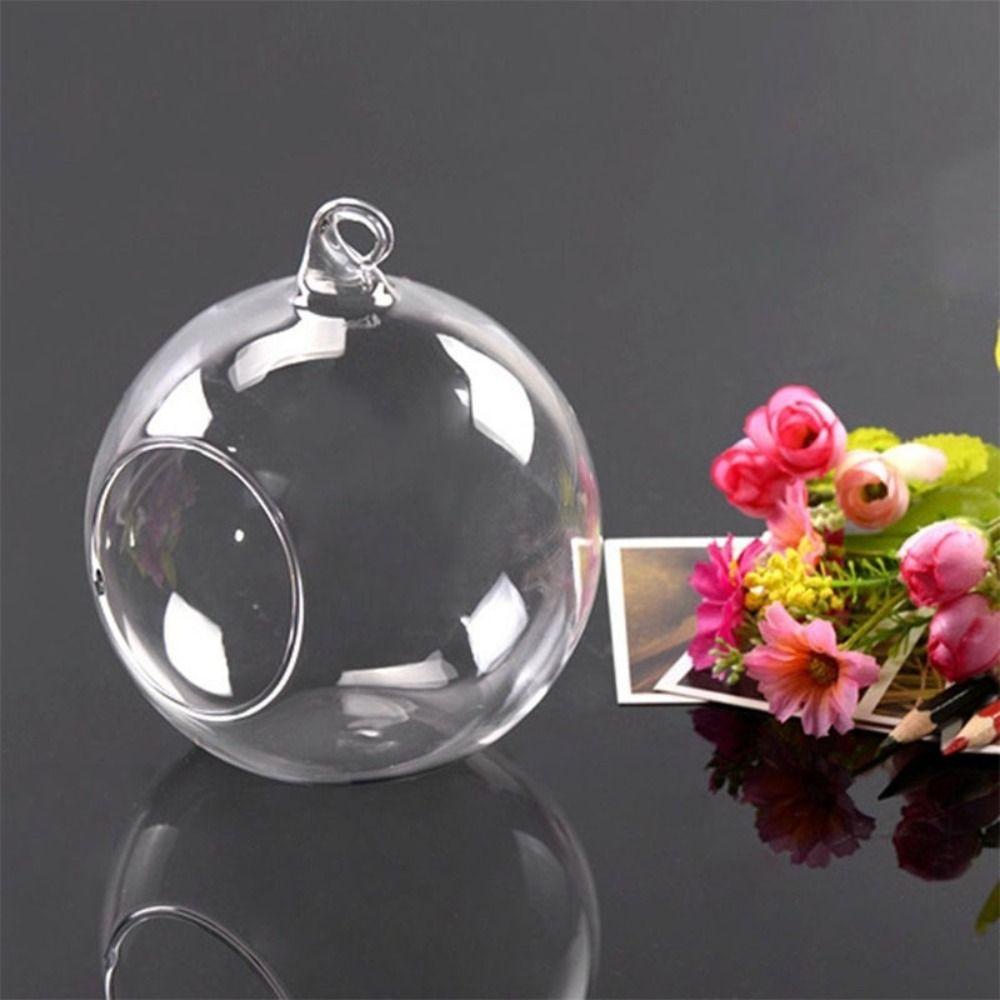 Ball Hanging Tealight Holder Transparent Glass Planter Succulents Plant Ball Container Hydroponics