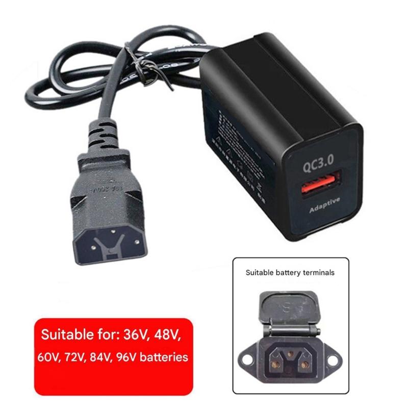 Зарядное устройство от аккумулятора к USB для электровелосипедов с портом USB-A, фиксированное расположение кабеля и длиной 1,1 м для зарядки телефона в пути при ежедневном использовании велосипеда