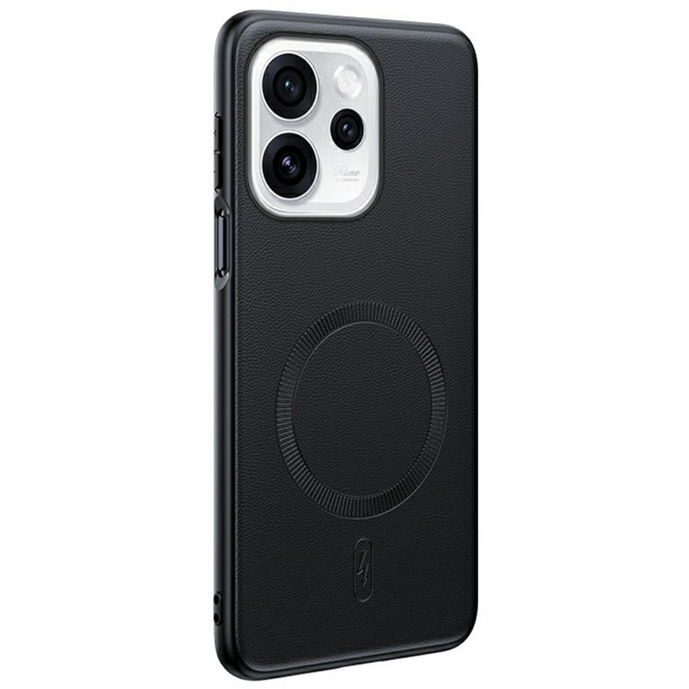 Для Oppo Reno15 5G (Глобальный)/Reno15c 5G (Китай) Магнитный Чехол Покрытый Кожей TPU + PC Чехол для Телефона