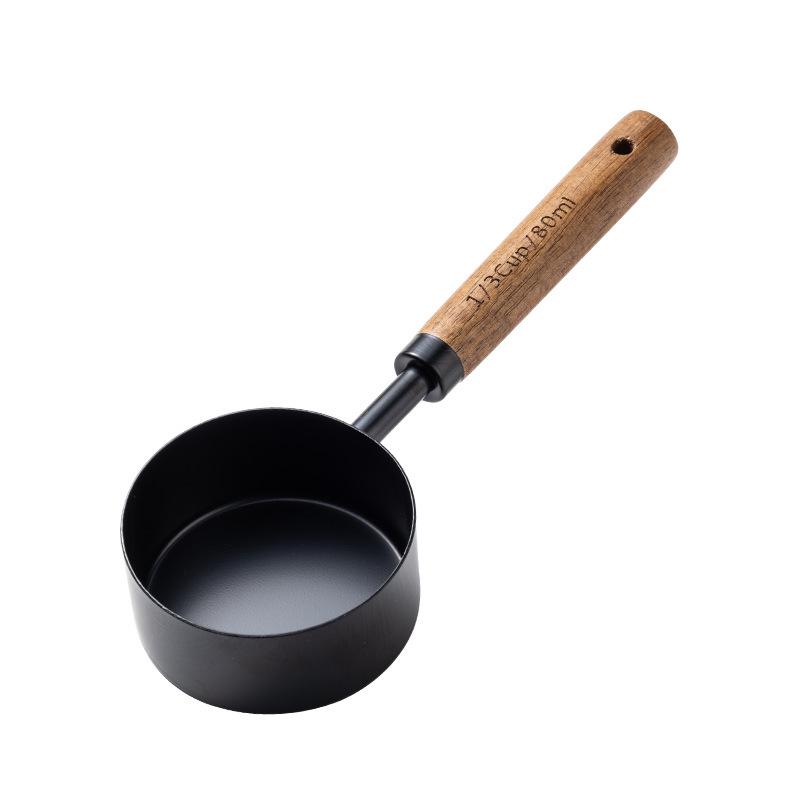 Набор из 8 предметов из нержавеющей стали и грецкого ореха: мерные ложки и чашки для выпечки и кофе