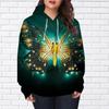 Womens Fashion Flame Butterfly Print Loose Hoodie Tops Blouse Sweatshirt Casual Long Sleeve Pullover Tops