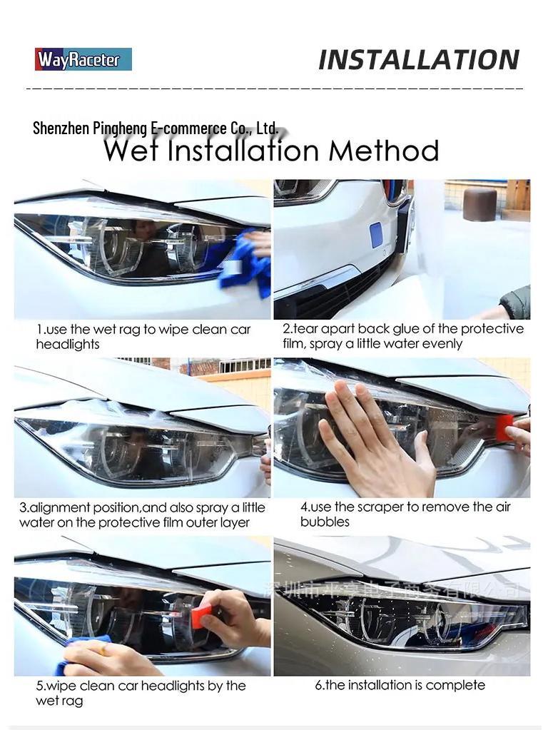 Защитная пленка для фар BMW 5 Series F10/F11/F07/G31/G30 - Прозрачная/Дымчато-черная ТПУ