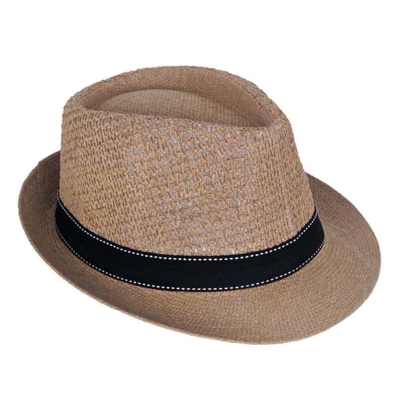 Summer Middle-Aged and Elderly Straw Hat Hollow Breathable Small Jue Hat Outdoor Sunscreen Sunshade Hat Jazz Topper Hat Bowler Hat