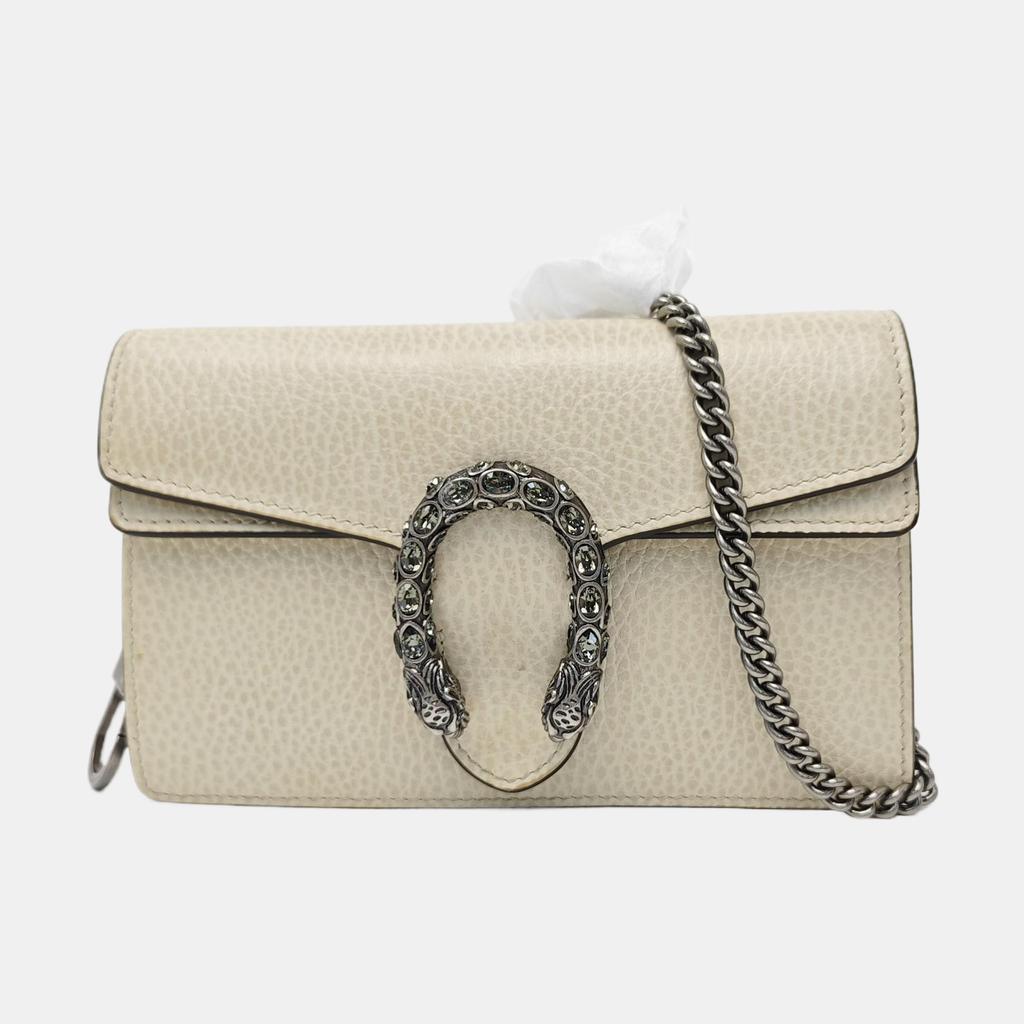 [Pre-Owned] Dionysus Diamond Tiger Head Buckle Chain Shoulder Bag Leather Flap Bag Mini Crossbody Bag - Very Good #1CS1VLO