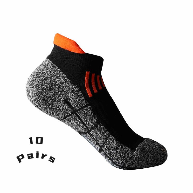10 Pairs Unisex Men Women's Functional Sports Socks Towel Sole Non-slip Color Blocking Breathable Running Socks Lot