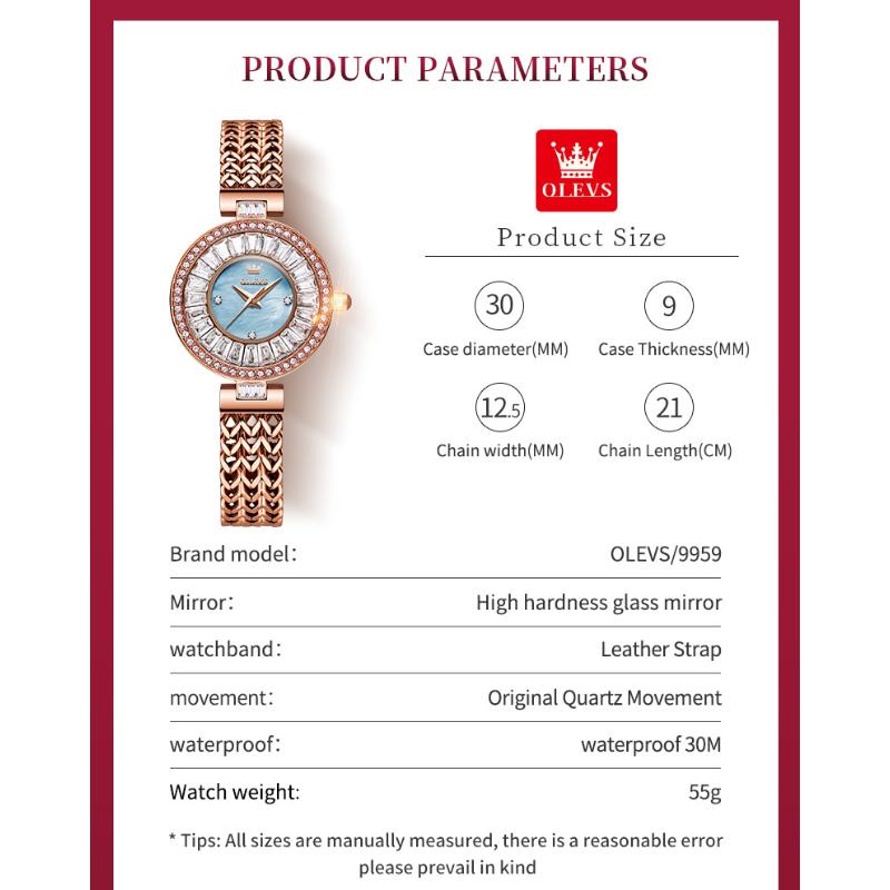 OLEVS Оригинальные элегантные кварцевые женские часы Лучший бренд водонепроницаемые часы для женщин из нержавеющей стали роскошные часы с бриллиантами