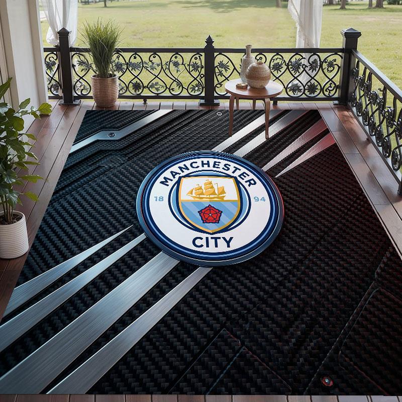 Soft Floor Carpet Manchester City Pattern Area Rug Decorative Mat For Home Room Decoration