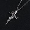 Hip Hop Nail Rose Necklace Zinc Zinc Alloy Cross Pendant Necklace Personality   Party