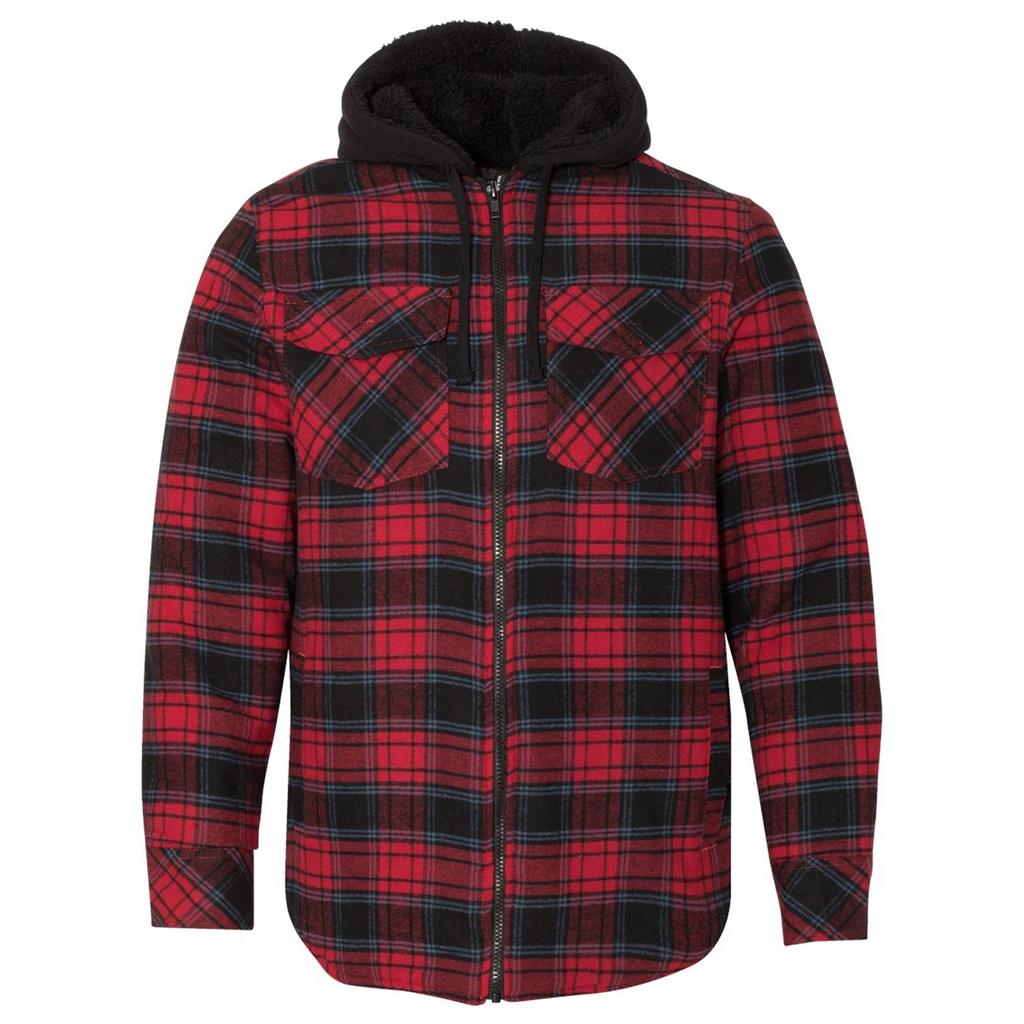 Burnside Mens Flannel Sherpa Lined Hoodie