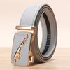 Men's Earth Green Leather Belt Yellow Cowhide Red Automatic Buckle Belt Blue White Orange Color Pant Belt