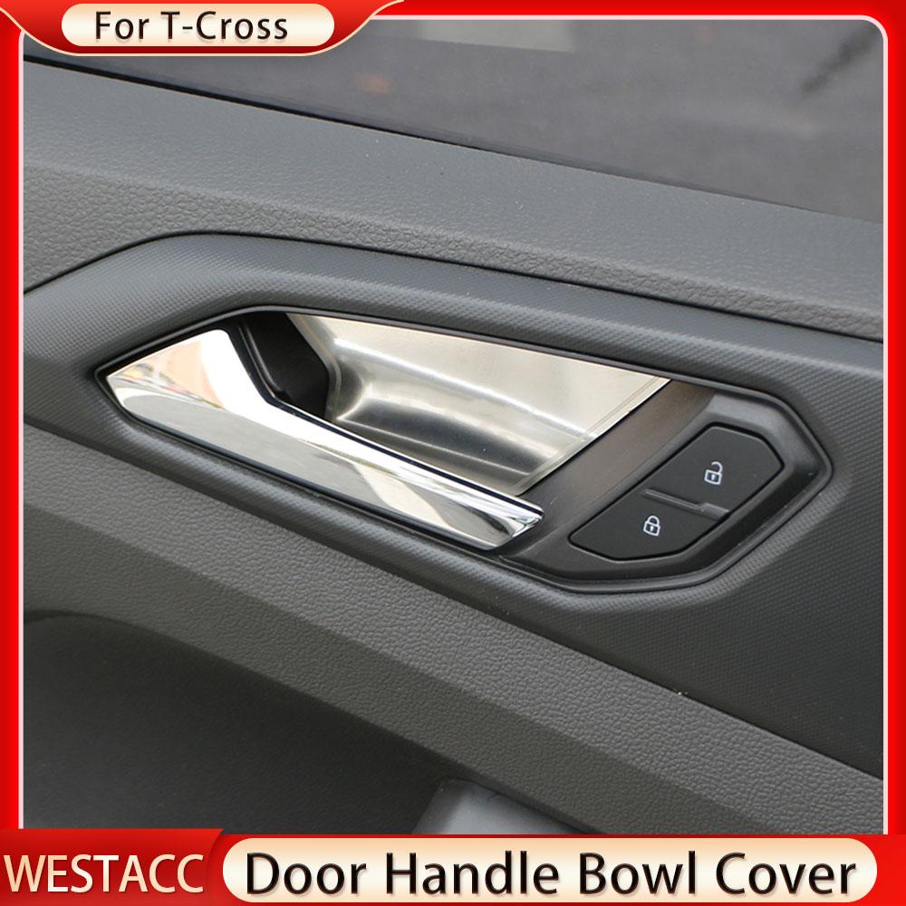 4 шт. наклейка на крышку дверной ручки автомобиля из нержавеющей стали для Volkswagen VW TCROSS T-cross 2018 -