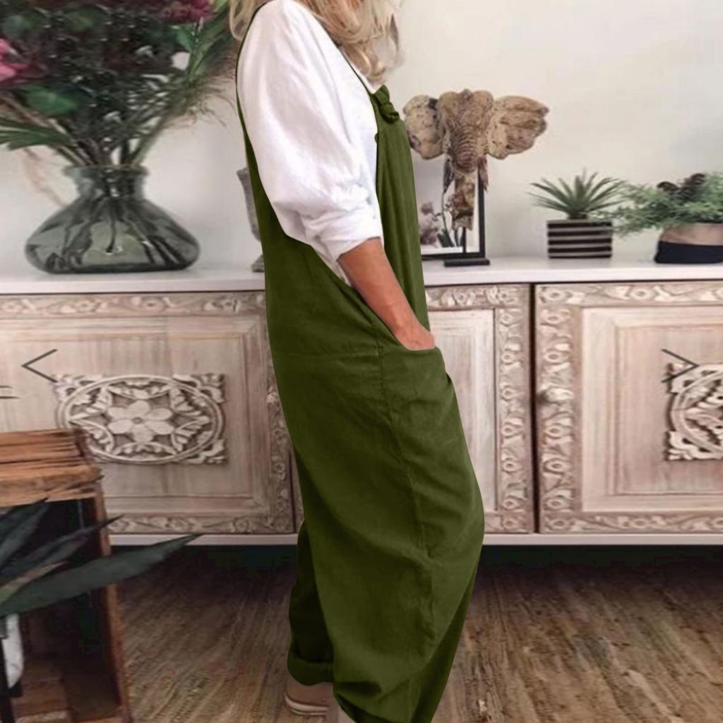 Womens Plus Size Overalls Casual Loose Dungarees Romper Baggy Playsuit Jumpsuit