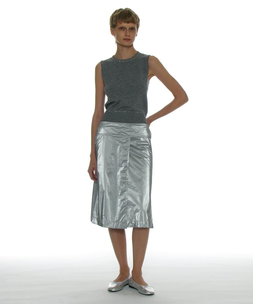 PARTIMENTO WOMEN Studded Knit Sleeveless Top_Melange