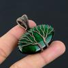 Зеленая вспышка Лабрадорит Драгоценный камень Чистая медная проволока Обернутая ювелирная подвеска ручной работы
