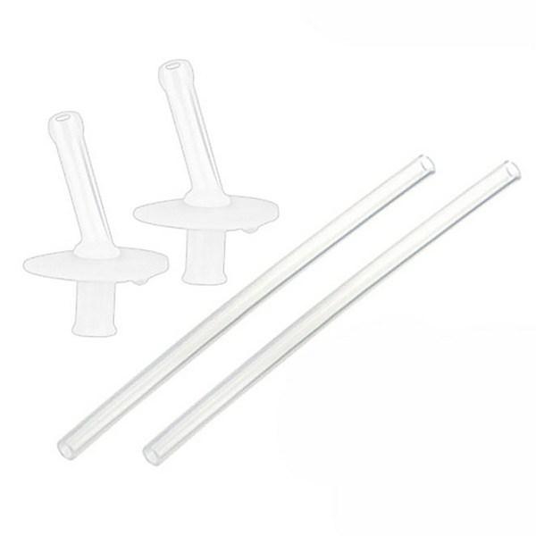 Richell AQ First Step Straw Type Replacement Drinking Tools 2p + Straw 2p Set S-1, Transparent, 1 Set