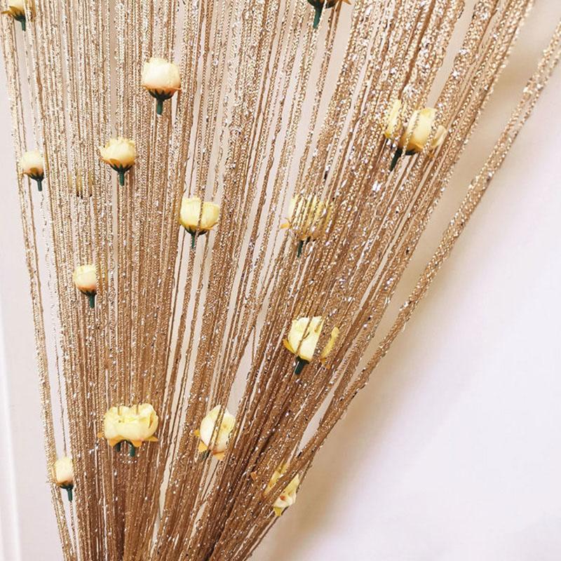 1 шт., домашний декор, роза, оконная занавеска, занавеска из полиэстера, занавеска для двери, разделитель, шелковая веревка