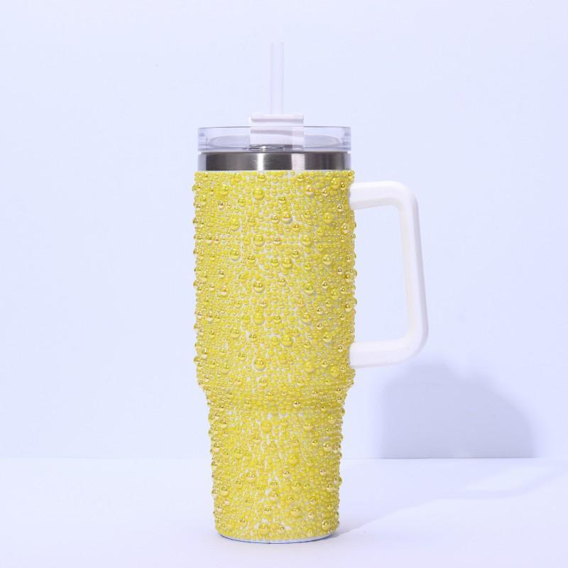 40oz Stainless Steel Travel Mug With Handle Vacuum Insulated Car Cup Office Outdoor Driving