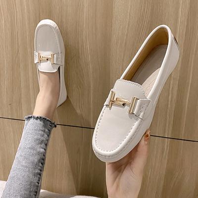 Дизайнерская металлическая пряжка Туфли из натуральной кожи Женские рабочие балетки Дышащие мокасины из коровьей кожи Женские роскошные туфли Оксфорды
