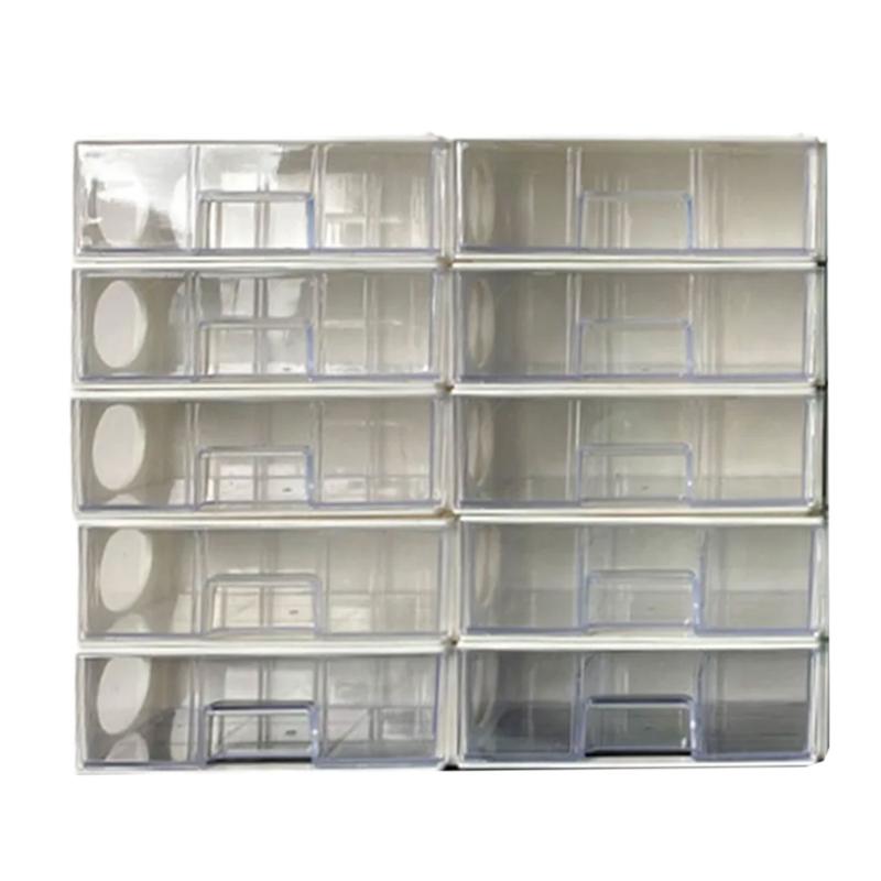 10 шт. Органайзер для бусин, выдвижной шкафчик, большая вместимость, коробка для сортировки ювелирных изделий с регулируемыми разделителями, пластиковый контейнер для бусин