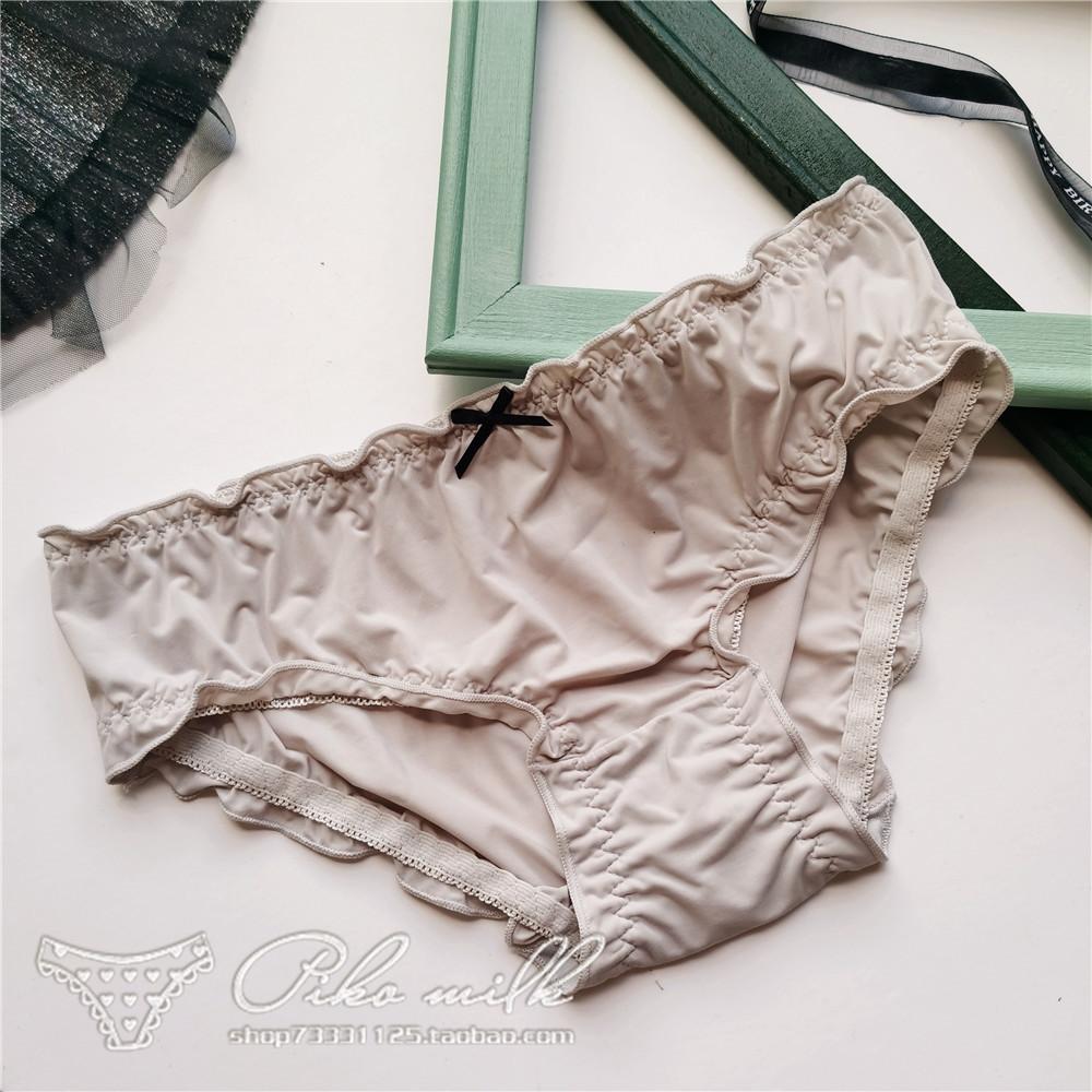 Женские трусики, простой стиль, однотонные трусы из ледяного шелка, милое женское нижнее белье с запахом на бедрах