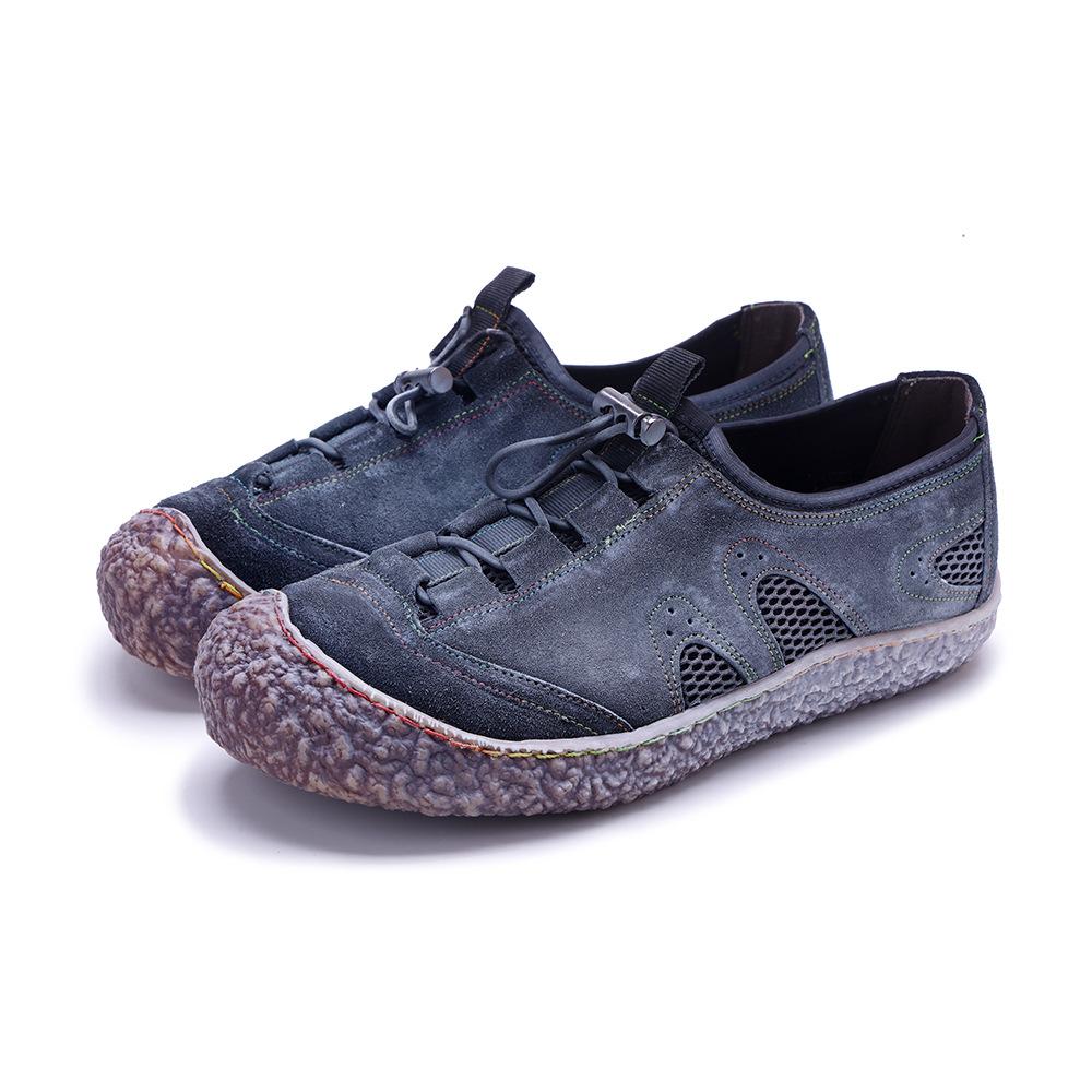 Johnature Женские туфли на плоской подошве из натуральной кожи в стиле ретро с мягкой дышащей сеткой