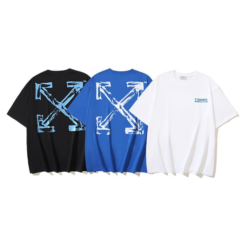 Off-White Летняя новинка 2026 года, футболка с коротким рукавом с принтом в виде букв, граффити и стрелок для мужчин и женщин