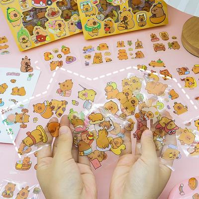 100 листов Kawaii Capybara Наклейки Водонепроницаемые Наклейки Мультфильм Милые Наклейки с Животными Креативная Наклейка На Чемодан Детские Игрушки Подарки