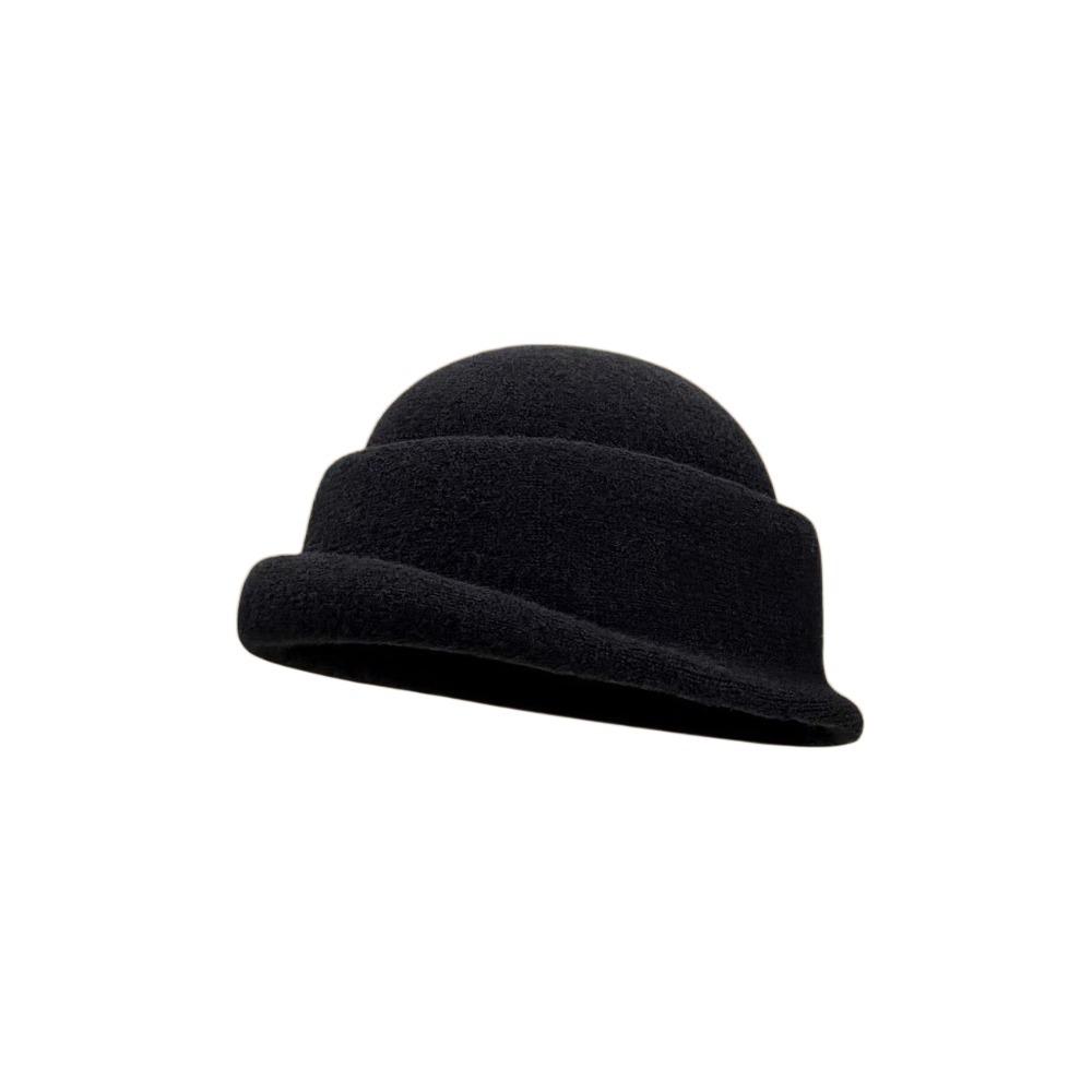 Versatile British Top Hat Beret Woolen Formal Hat Princess Hat Woolen Rolled Edge Cap Fashion Show