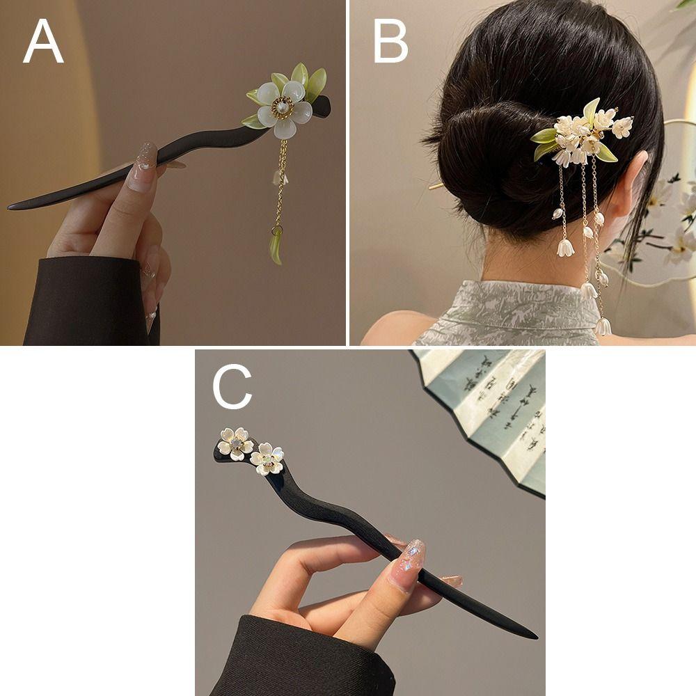 Handmade Hair Styling Tools Wooden Jewelry Accessories Hairpin Hair Clips Tassel Hair Sticks