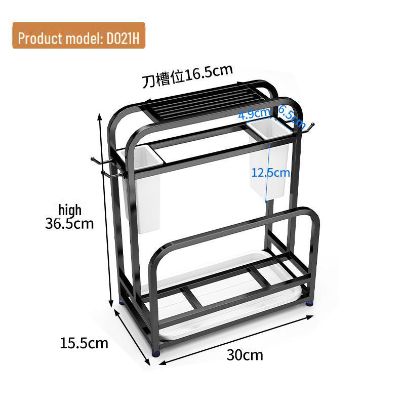 Многофункциональная кухонная стойка из нержавеющей стали: Нож, разделочная доска и держатель палочек для еды