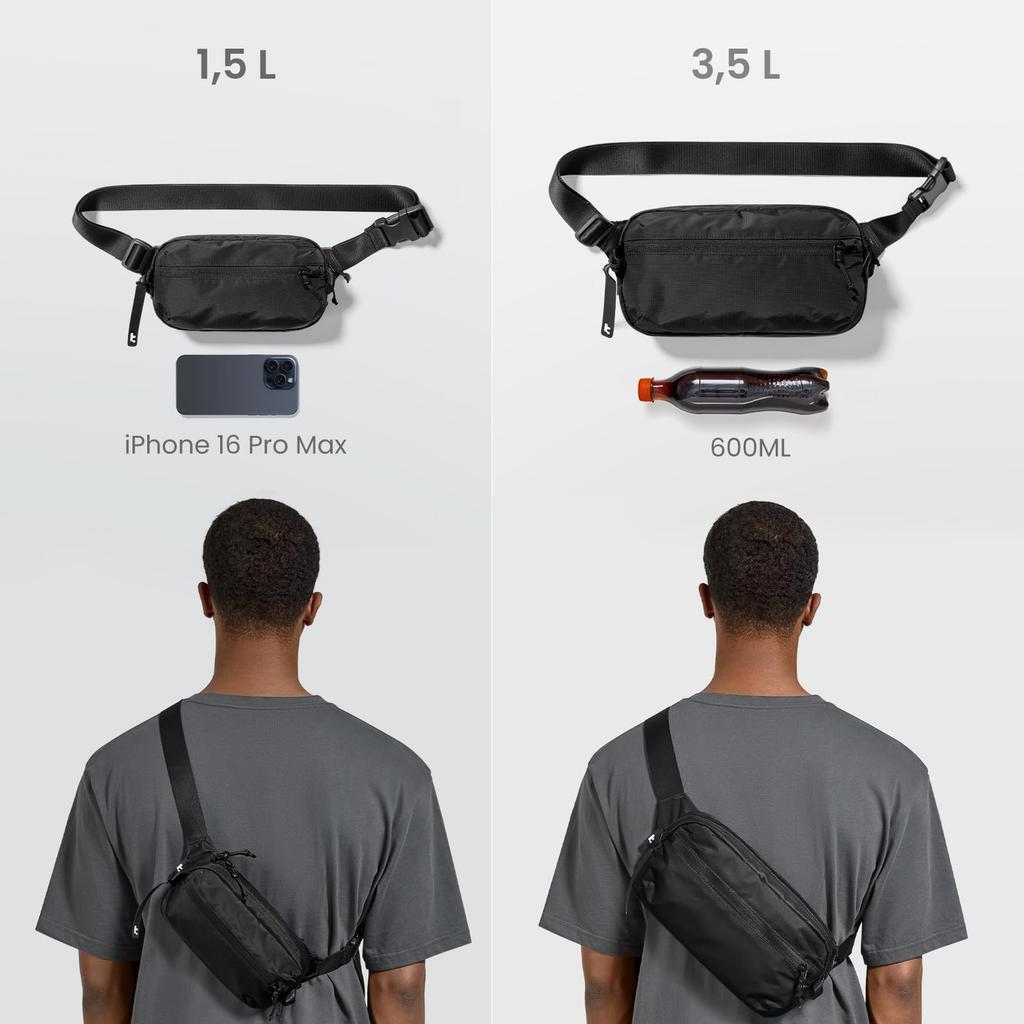 Tomtoc Body Small Sling Mini Water One Shoulder Going Black Bag, Легкая, Сумка, Сумка, Репеллент, Сумка, Мужская сумка, Путешествия, Выход, Мужская, Женская,