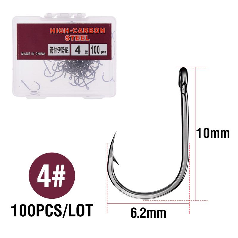 1 Box High Carbon Steel Circle Fishing Hooks Freshwater Fishhook Hole Strong Carp Fish Tackle High Quality