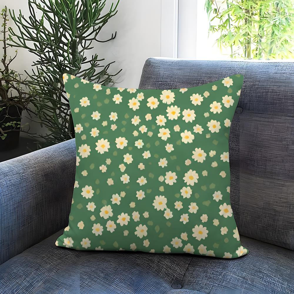 Mint green fresh background Cushion Cover Comfortable Reversible Pillow Cover Ideal for Car Sofa Bedroom Beyond