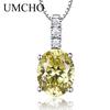 Luxury Vintage Oval Apple Green Zircon Pendant Necklaces for Women Brand Fine Wedding