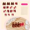 Press On Nails Medium Almond Fake Nails with Designs Reusable False Nails Press Ons Glossy Full Cover Acrylic Glue On Nails Stick On Nail for Women