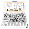 135-Piece Stainless Steel M5 Socket Head Cap Screw, Washer & Nut Assortment Kit for Home Repair & DIY Projects
