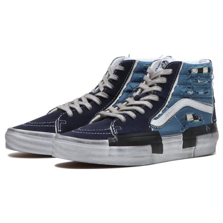 Vans Sk8-Hi Reconstruct Унисекс Клетка с потертостями Синий VN0005UKNGJ