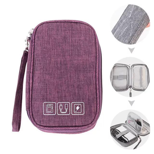 Portable Cable Digital Storage Bags Organizer USB Gadgets Wires Charger Power Battery Zipper Cosmetic Bag Case