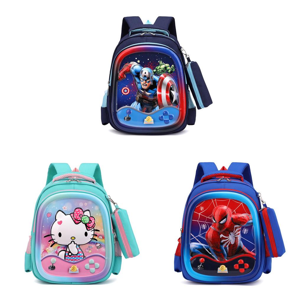 Elsa Hello Kitty Sofia Kuromi Backpack With Colorful Patterns And Air Cushion Straps For School Use