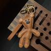 Сшитый вручную брелок для ключей из кожи медведя, подвеска на сумку, простой милый женский подарочный брелок