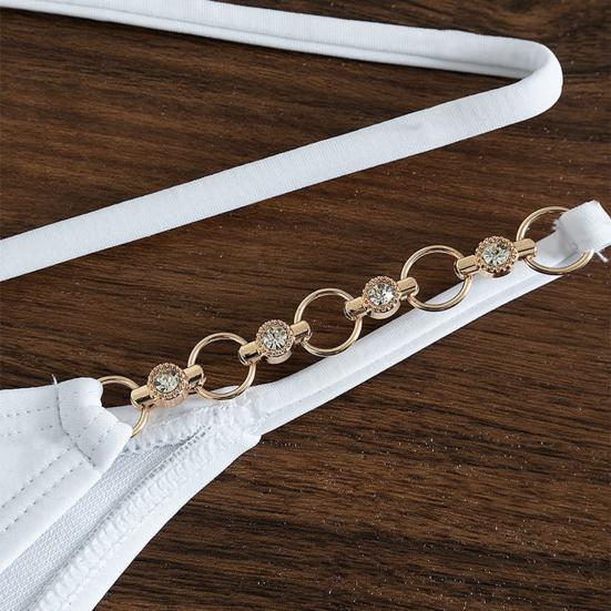 1 компл. Купальник бикини Мягкие бюстгальтеры без косточек Сексуальный Холтер с V-образным вырезом Страпон для плавания Комплект из двух частей Разделенное бикини Летний женский купальный костюм Пляжная одежда