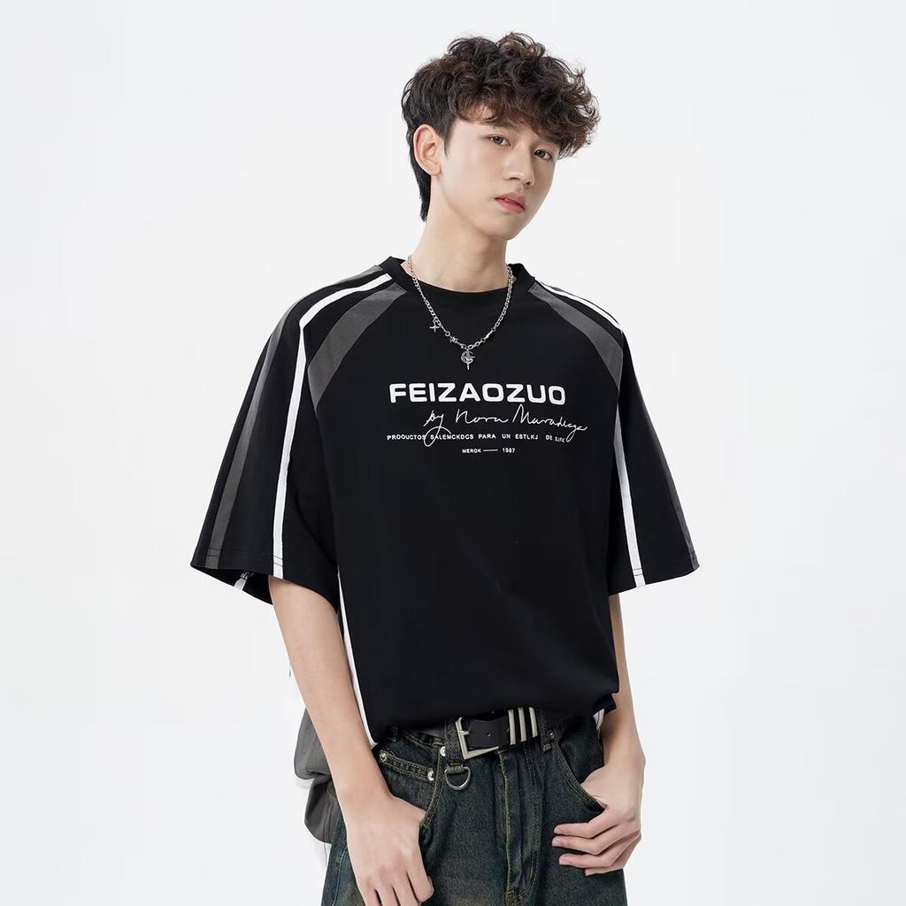 Футболка с коротким рукавом, мужская модная брендовая летняя свободная футболка с коротким рукавом 2025 года, новинка в Интернете, модная простая принтованная футболка